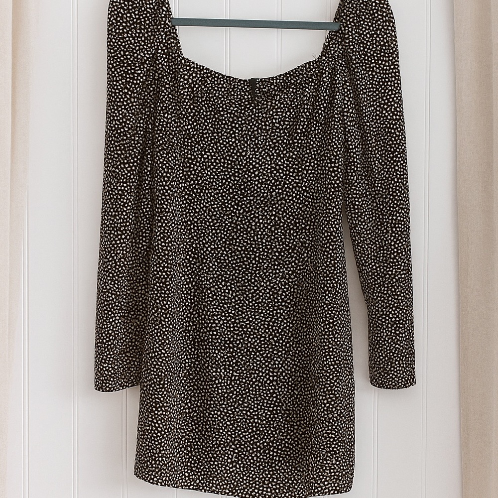 Zara Black and White Long Sleeve Dress
